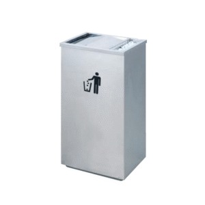 Thùng rác inox nắp bập bênh có gạt tàn thuốc Vietbin A34-E