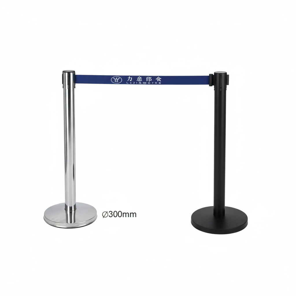 Cột chắn inox dây căng. Cột màu đen. Dây tùy chọn