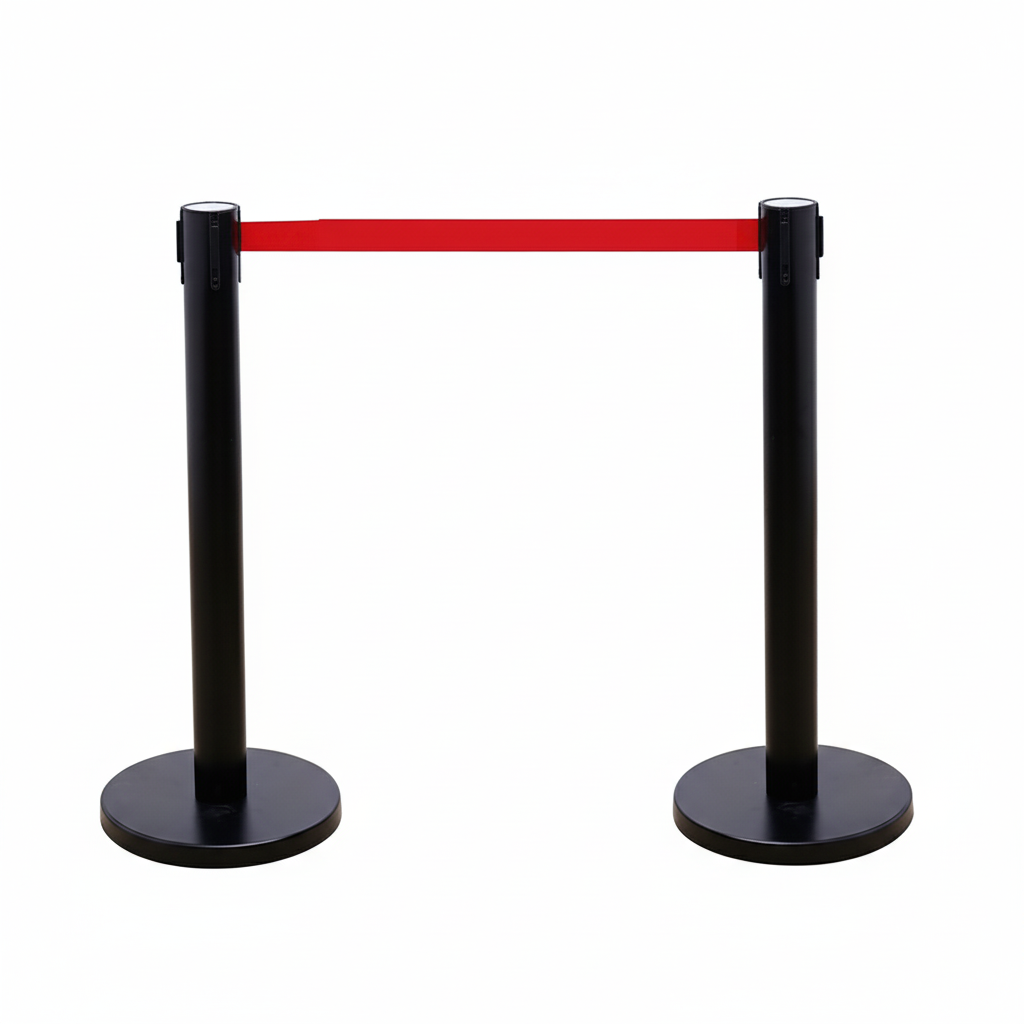 Cột chắn inox dây căng dài 2m . thân cột màu đen