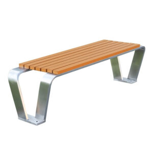 Ghế công viên bằng inox , nan nhựa giả gỗ VB-010