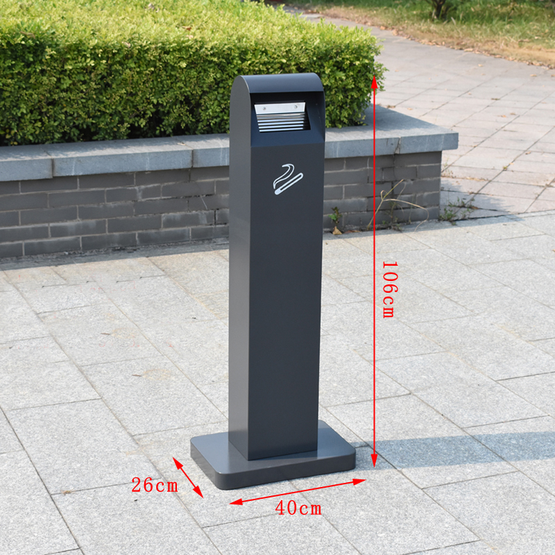 Thung đựng gạt tàn thuốc lá để nơi công cộng màu đen