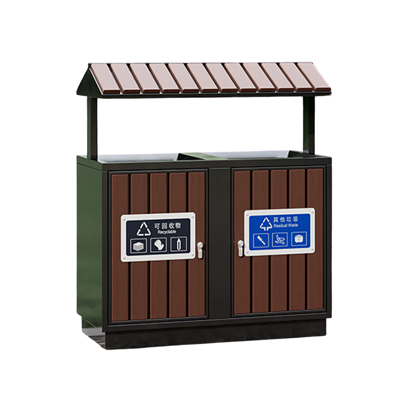 Thùng rác 2 ngăn hình mái nhà Vietbin VB-M11