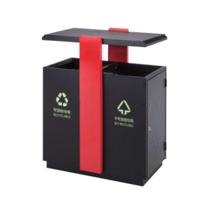 Thùng rác công cộng 2 ngăn A58-L - Thùng rác để ngoài trời Vietbin