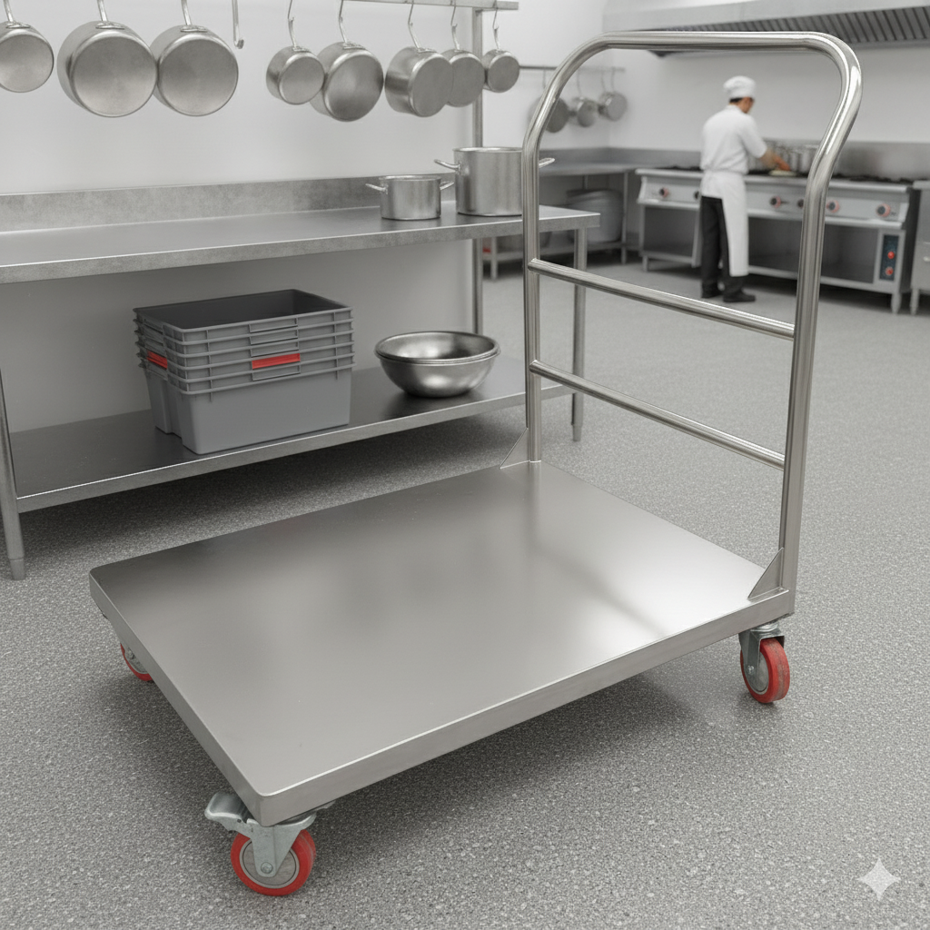 Xe đẩy hàng bằng inox. Tải trọng 450kg