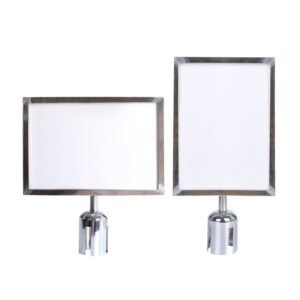 Bảng thông báo gắn trên đầu cột chắn inox dây căng khổ A4 hoặc A3