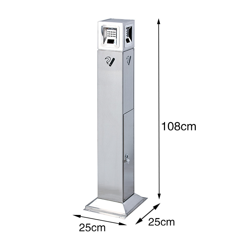 cột inox gạt tàn thuốc lá để nơi công cộng hút thuốc