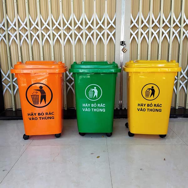 Thùng đựng rác 60l 4 bánh xe