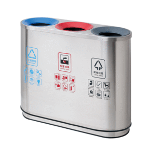 Thùng rác inox 3 ngăn Vietbin A96, thùng rác phân loại rác thải
