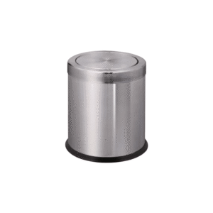 Thùng rác inox tròn nắp lật để trong văn phòng, nhà vệ sinh Vietbin A36-H