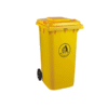 Thùng rác nhựa HDPE nắp kín dung tích 120 lit màu vàng